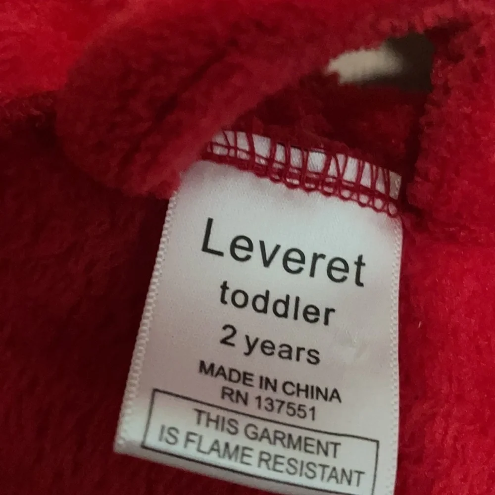 Leveret red toddler plush robe with hood